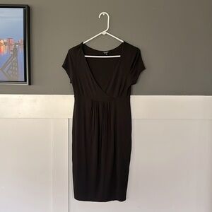 Black maternity midi dress